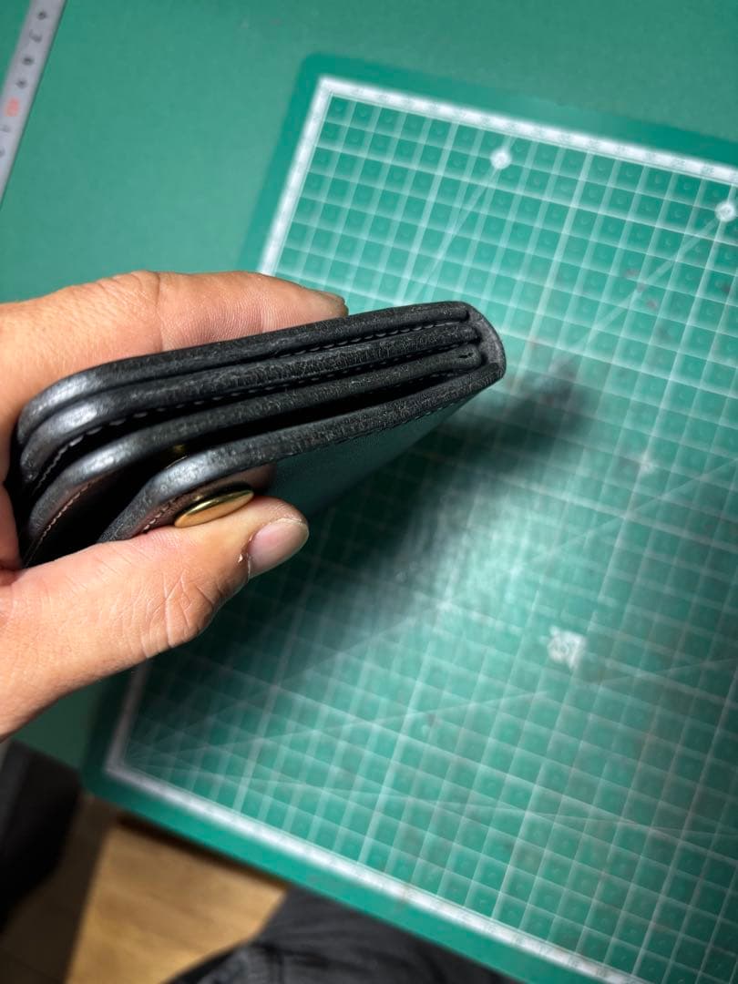 栃木サドルレザー☆ショートトラッカーウォレット☆ 栃木☆サドル☆ブラック☆