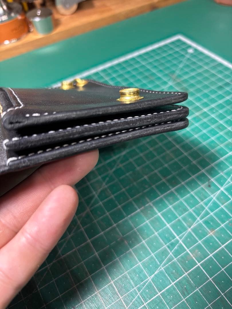 栃木サドルレザー☆ショートトラッカーウォレット☆ 栃木☆サドル☆ブラック☆