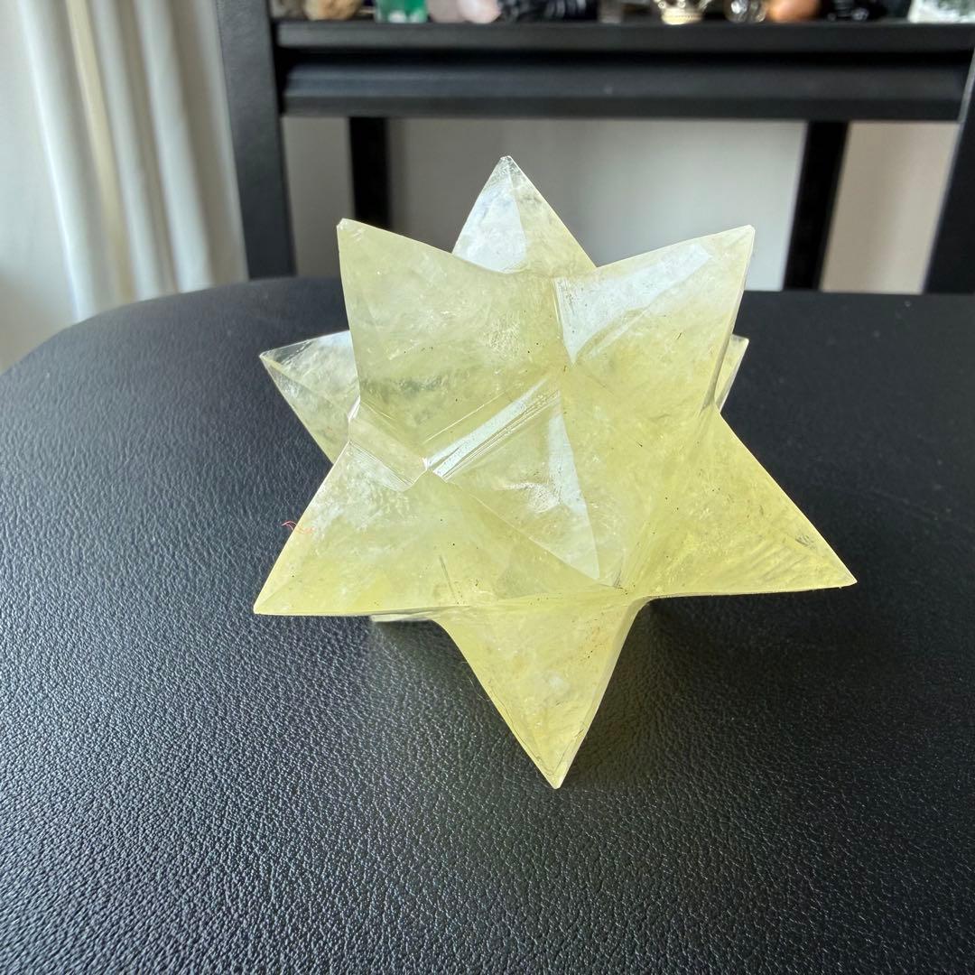 天然石シトリンのマカバスター　アスデロイド　置物　彫物NO.020714