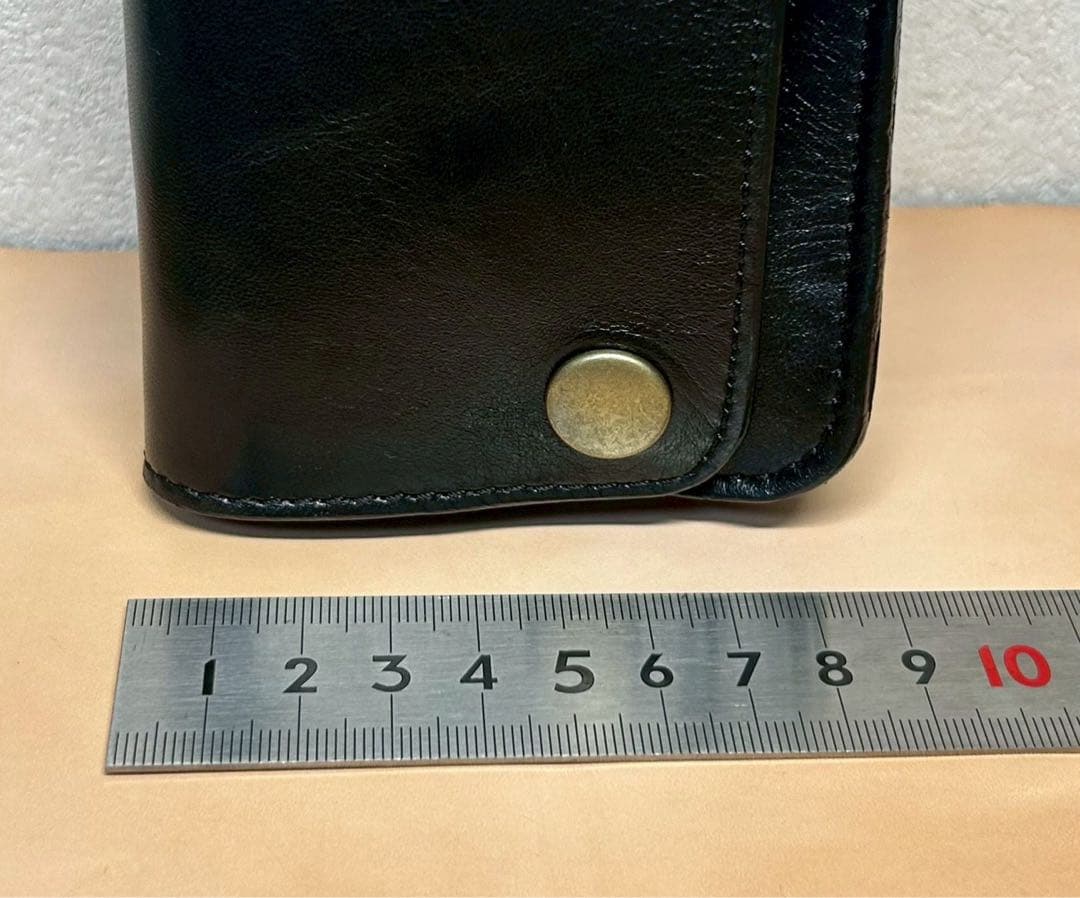 トラッカーウォレット　ロング　3層　馬革　黒革　長財布　アメカジ財布　カスタム可