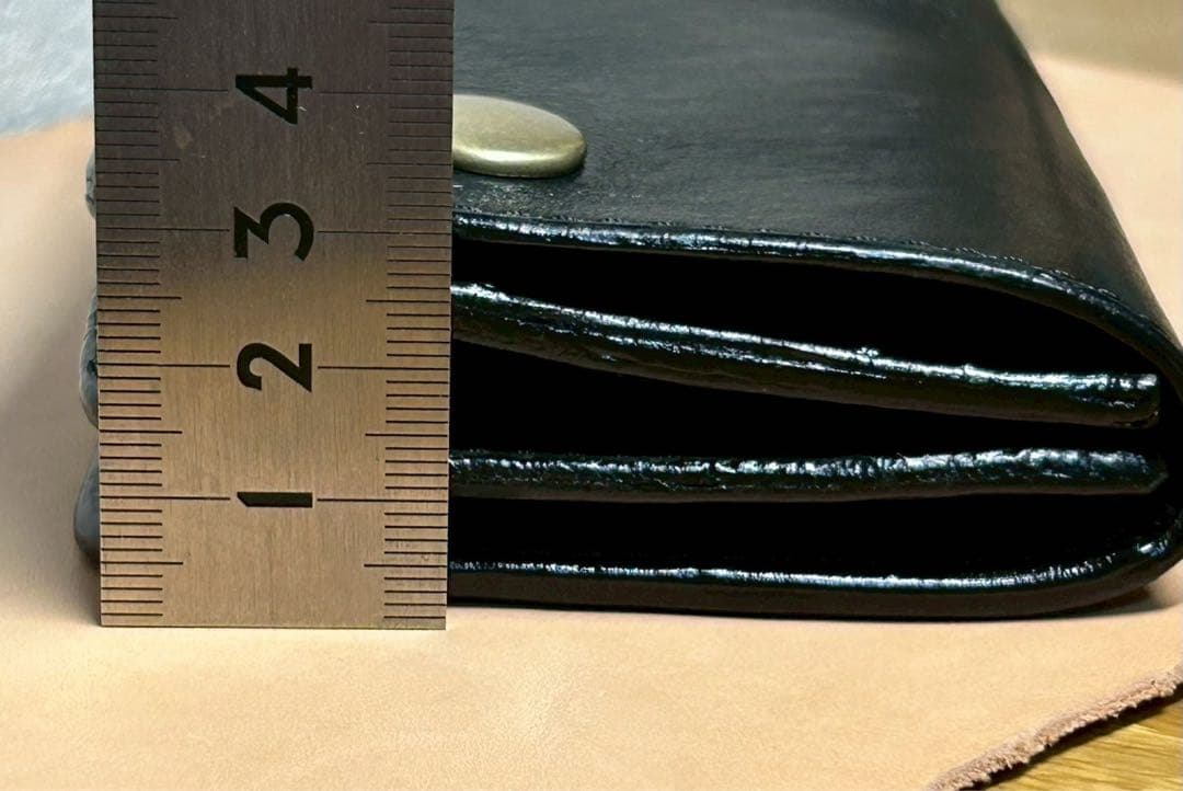 トラッカーウォレット　ロング　3層　馬革　黒革　長財布　アメカジ財布　カスタム可