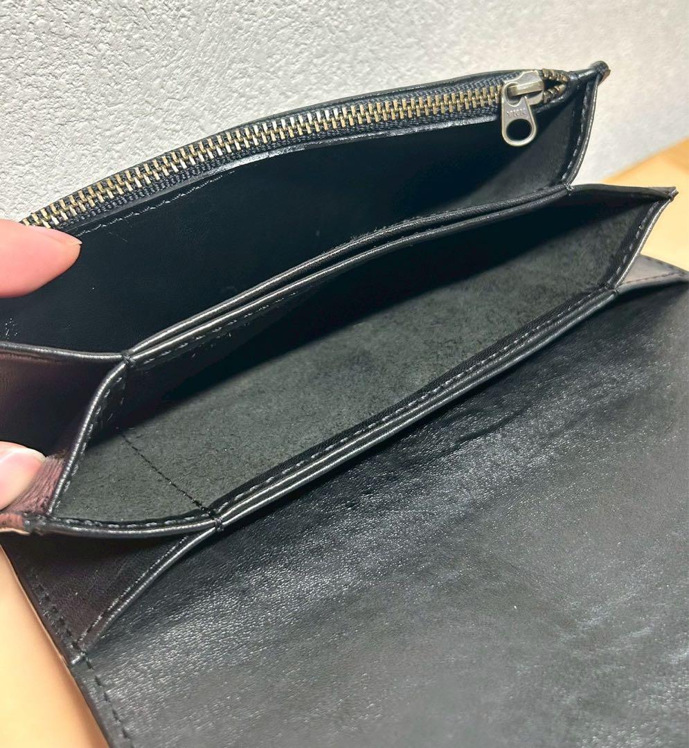 トラッカーウォレット　ロング　3層　馬革　黒革　長財布　アメカジ財布　カスタム可