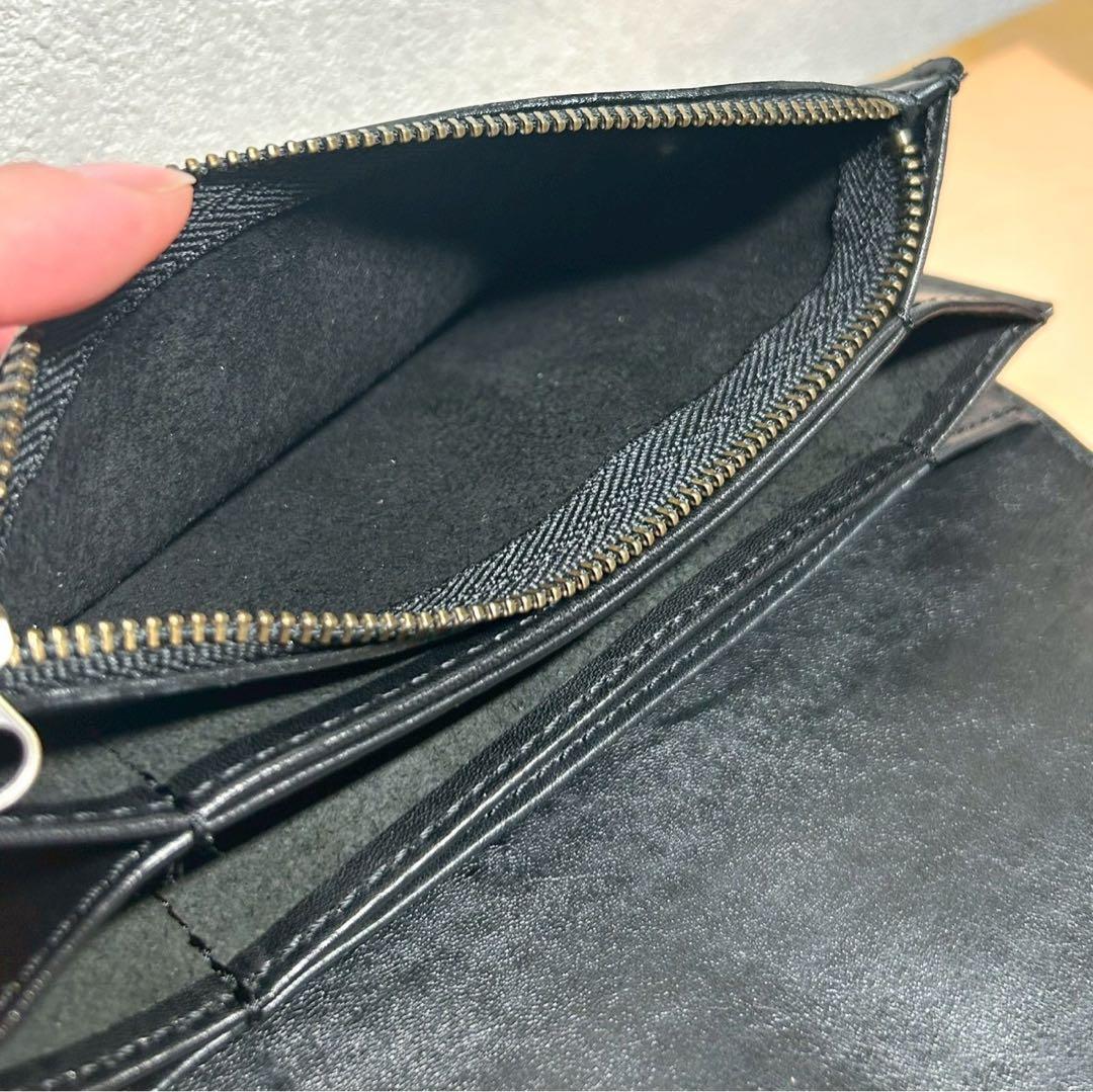 トラッカーウォレット　ロング　3層　馬革　黒革　長財布　アメカジ財布　カスタム可
