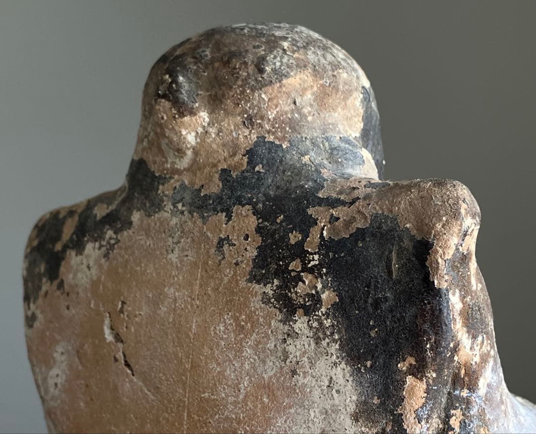 【ニヤリ、、古い福助 土人形 約11㎝ 江戸後期〜明治頃】民間信仰郷土玩具古道具