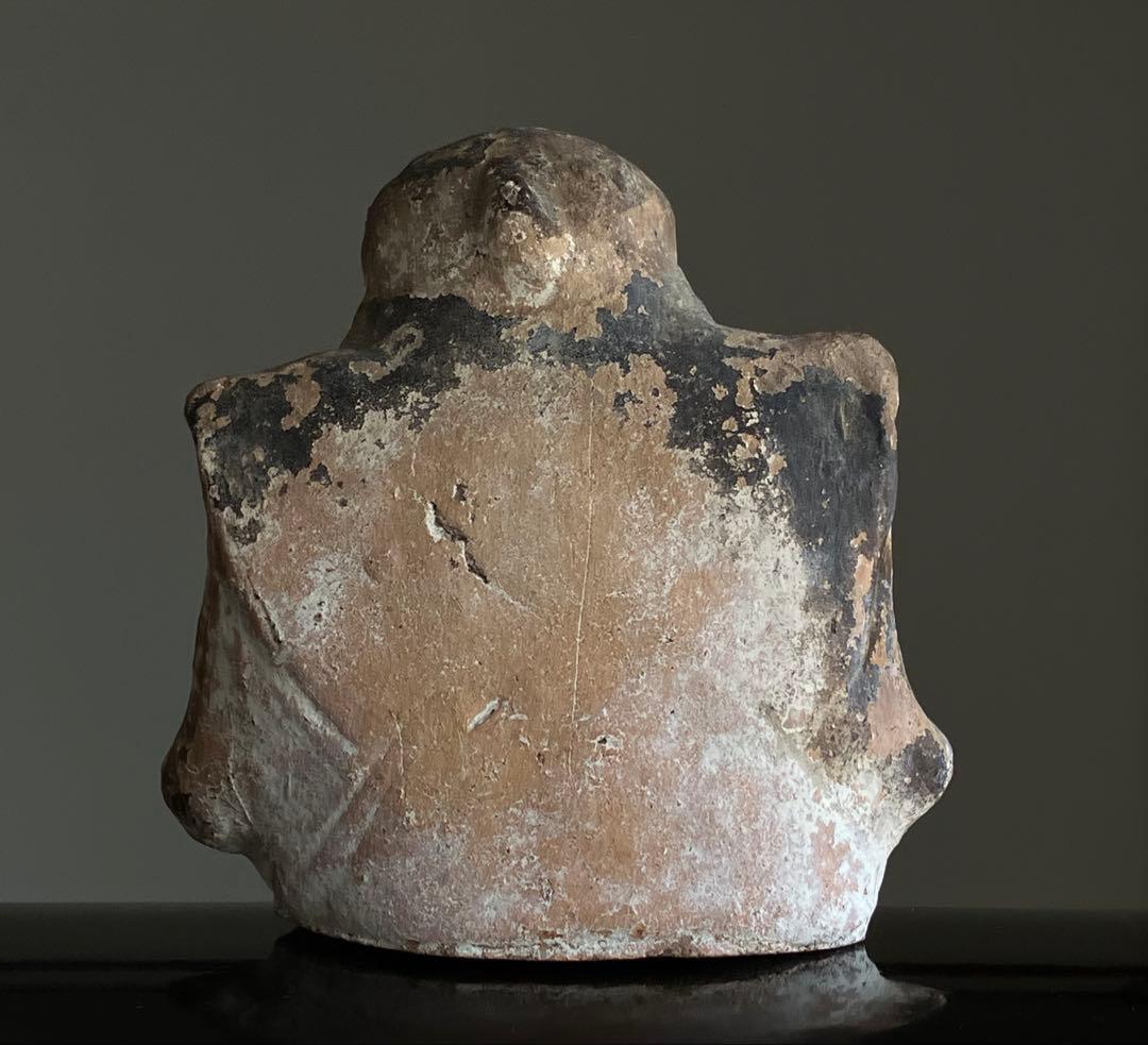 【ニヤリ、、古い福助 土人形 約11㎝ 江戸後期〜明治頃】民間信仰郷土玩具古道具