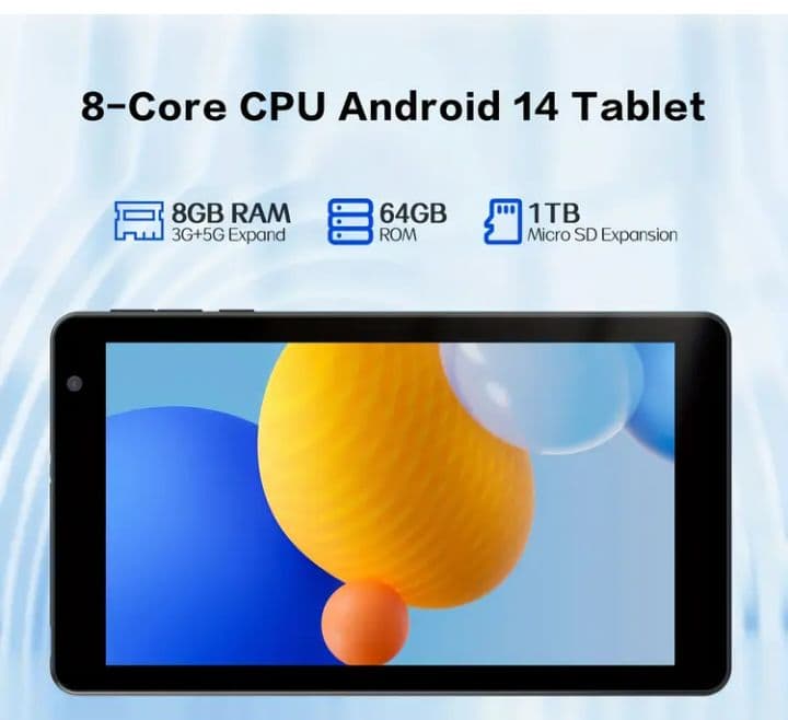 Android 14 タブレット 8GB RAM 64GB