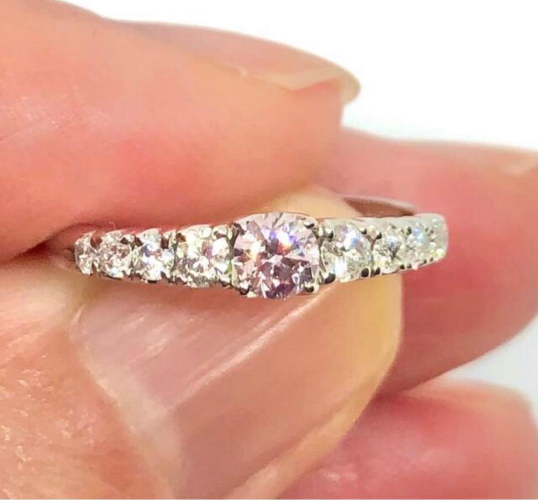 Fancy pink 0.20ct ピンクダイヤ　リング