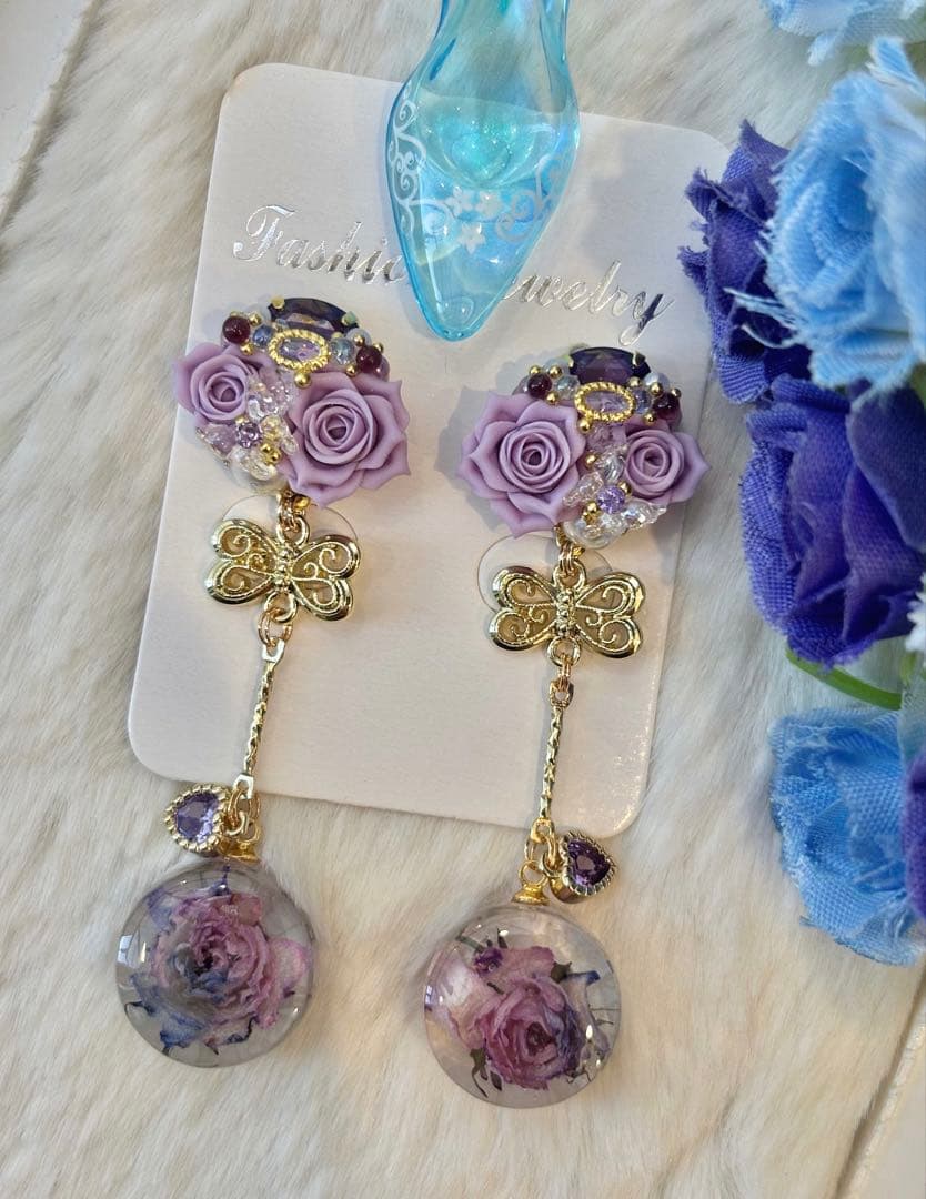 薔薇♡リトルウッズ　レジン　ピアス/イヤリング✩*¨