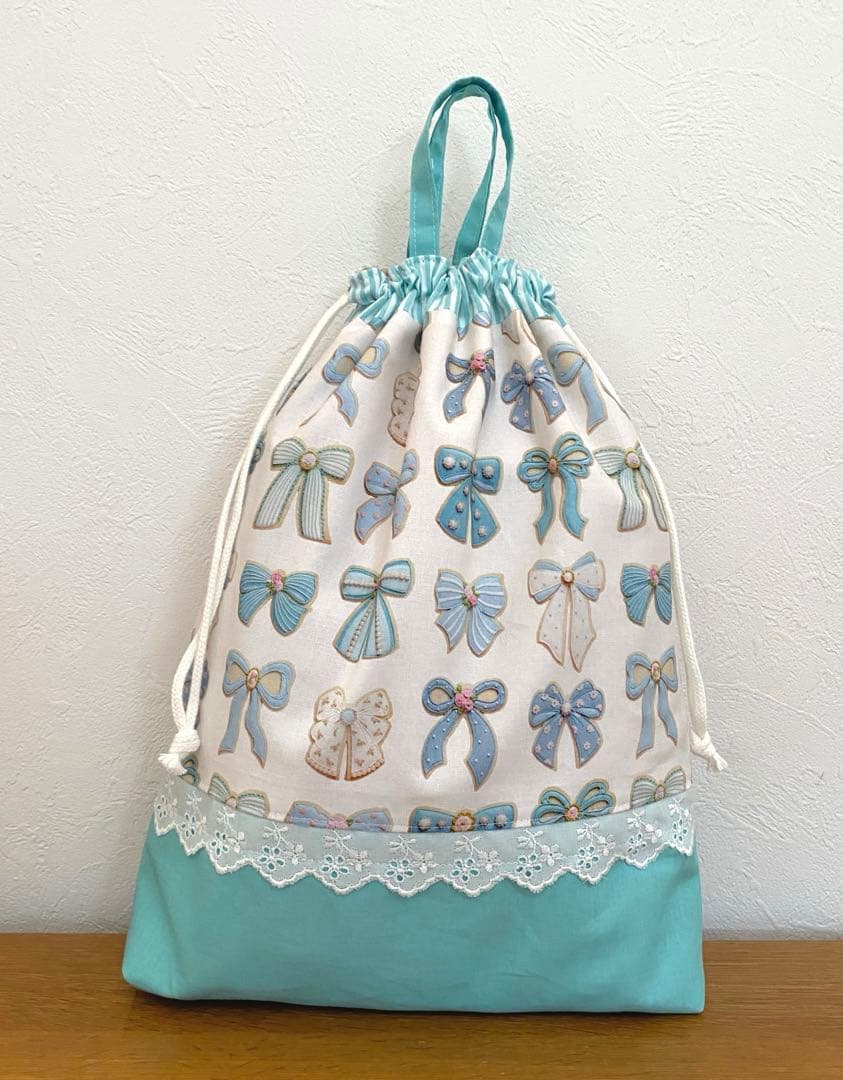 リクエスト品　ハンドメイド　入園入学準備　5点セット　リボン　グリーン