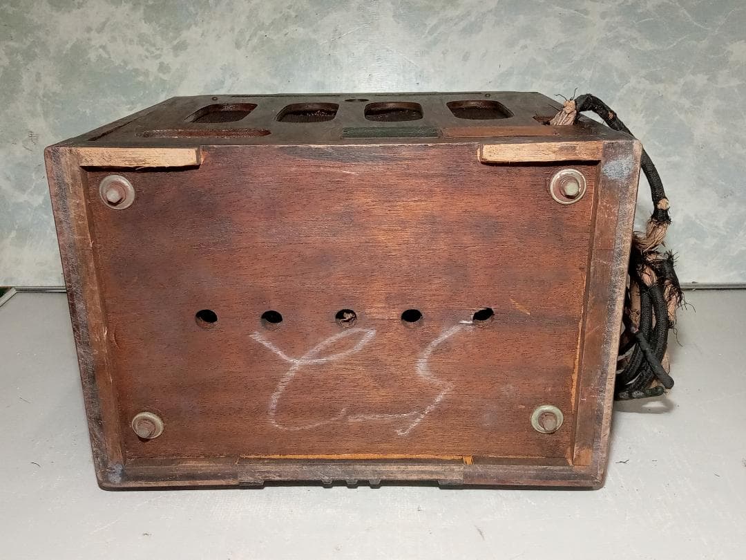 真空管ラジオ シャープ受信機 D65型 木製 ジャンク 昭和レトロ 早川金属工業