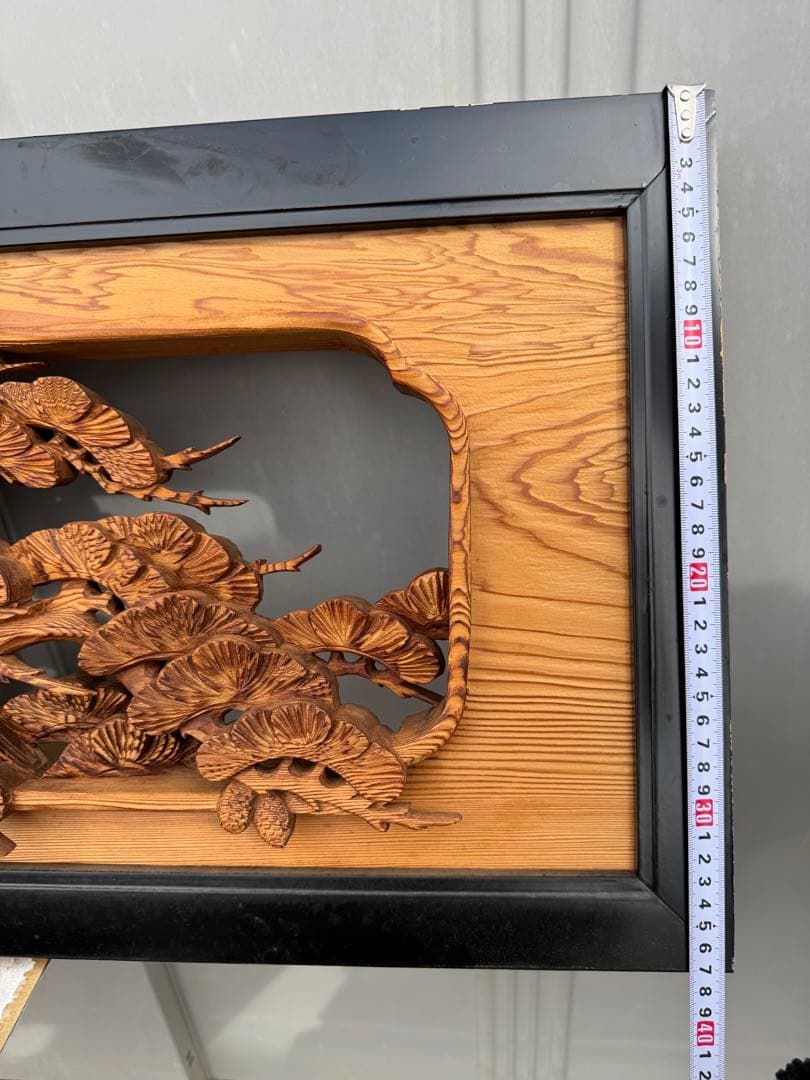 木製彫刻 自然風景 約70cm x 20cm