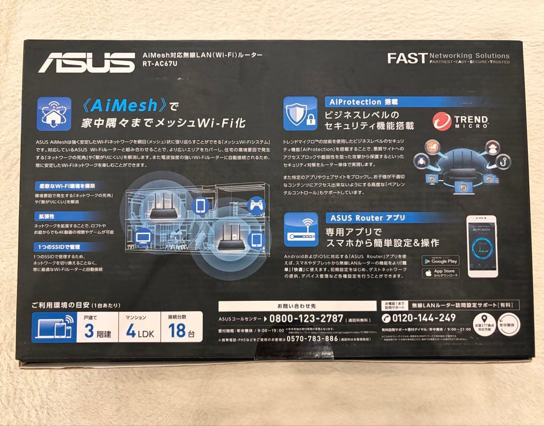 ASUS RT-AC67U AiMesh 無線LANルーター