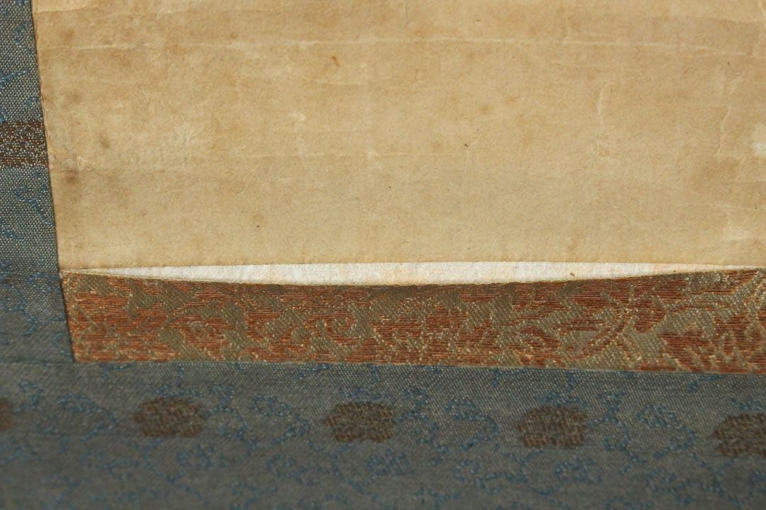 No5734 掛軸　作者不詳　在印　鶏図　紙本着色　日本画　鳥獣　古画　送料無料