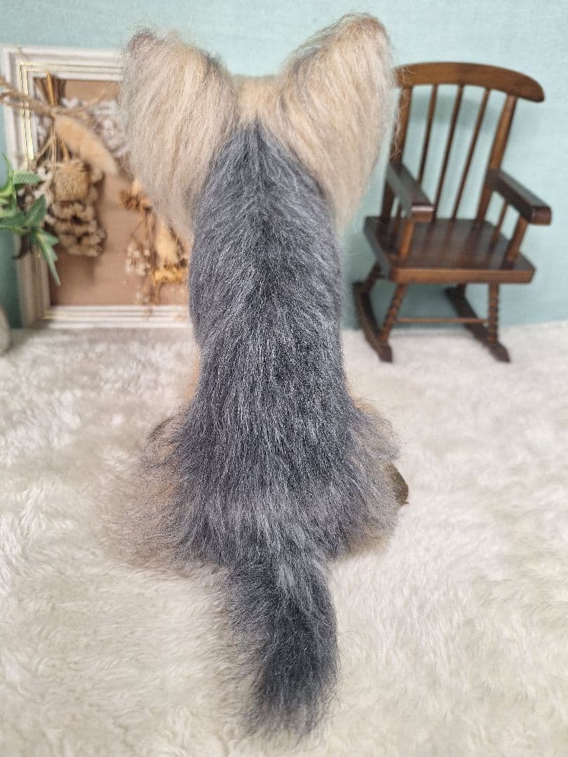 羊毛フェルト ヨークシャーテリア 置物