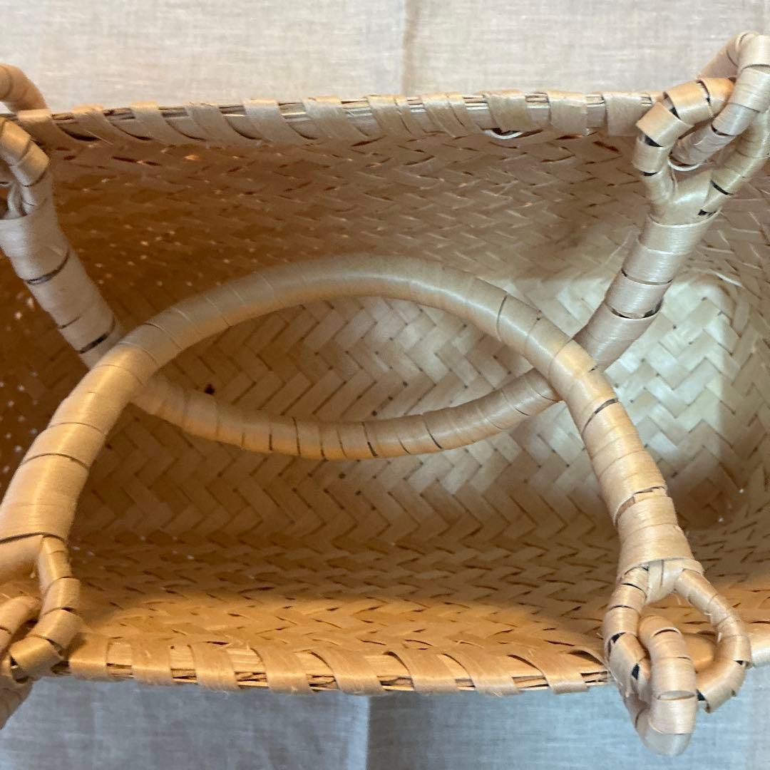 イタヤ細工　イタヤカエデ手提げ32.5x12高さ20