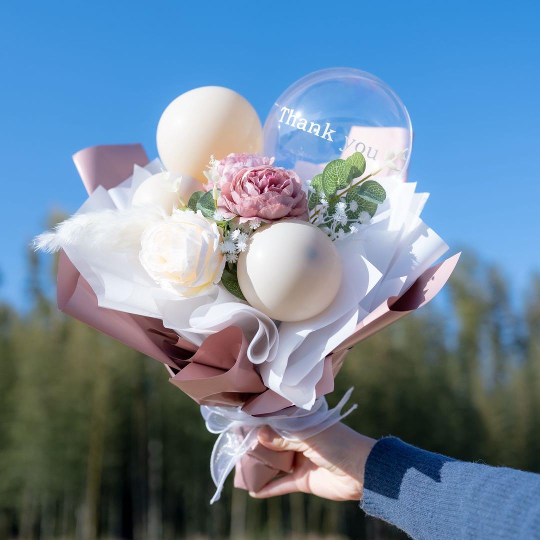 rin39 バルーンブーケ Mサイズ ピンク 2点 プレゼント 誕生日