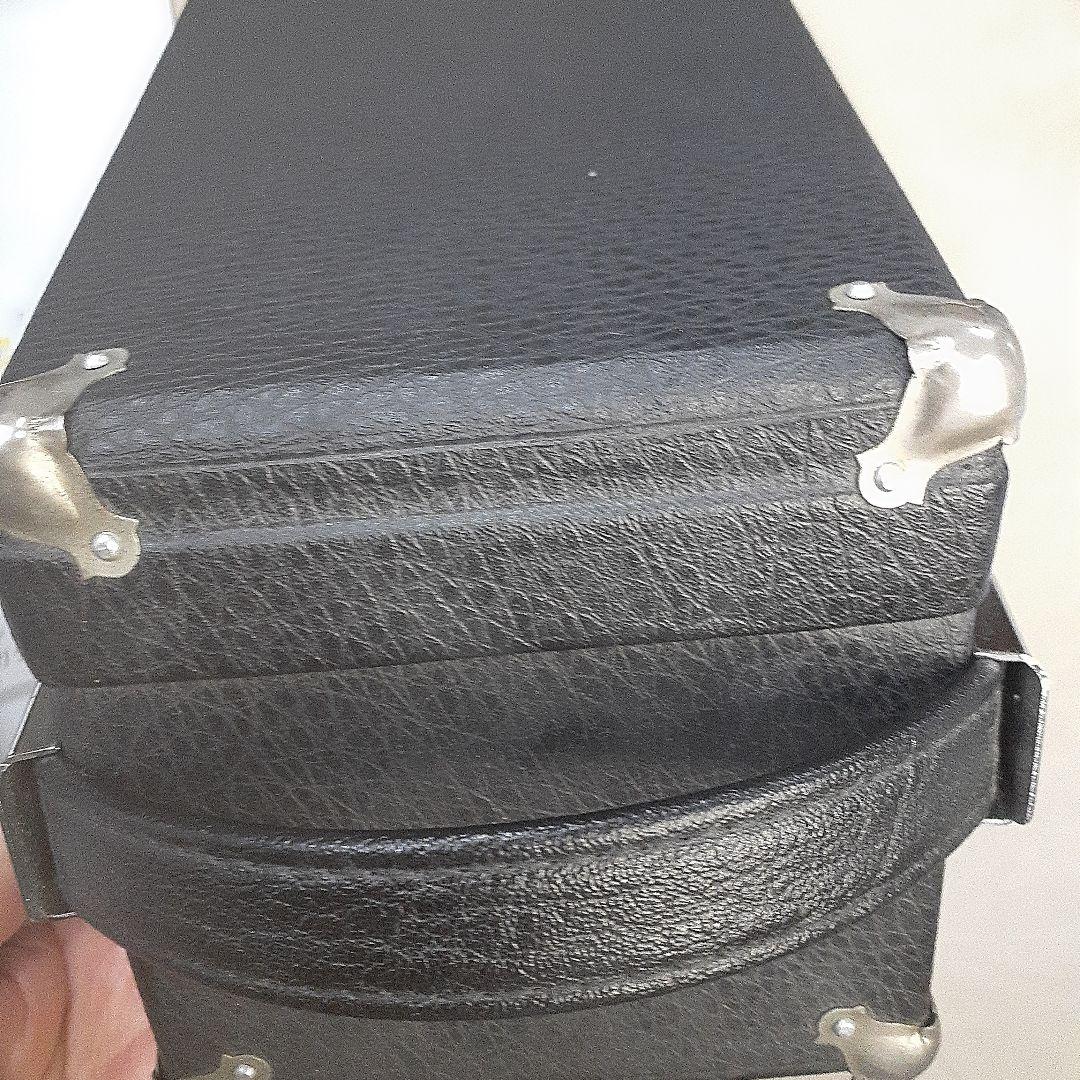 手工芸｝石山捷二郎作　木製マンドリン 8弦 ブラウン・オレンジピックコード　皮