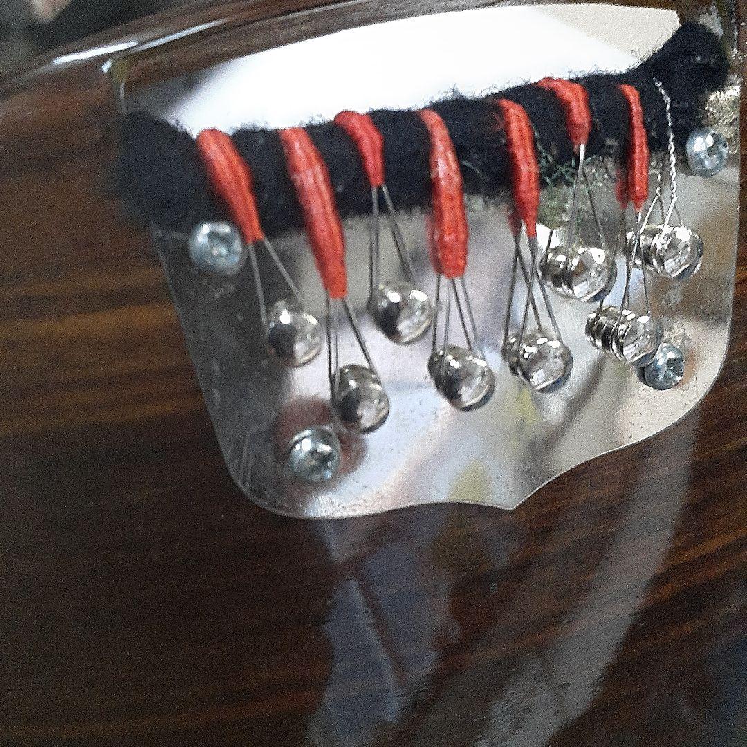 手工芸｝石山捷二郎作　木製マンドリン 8弦 ブラウン・オレンジピックコード　皮