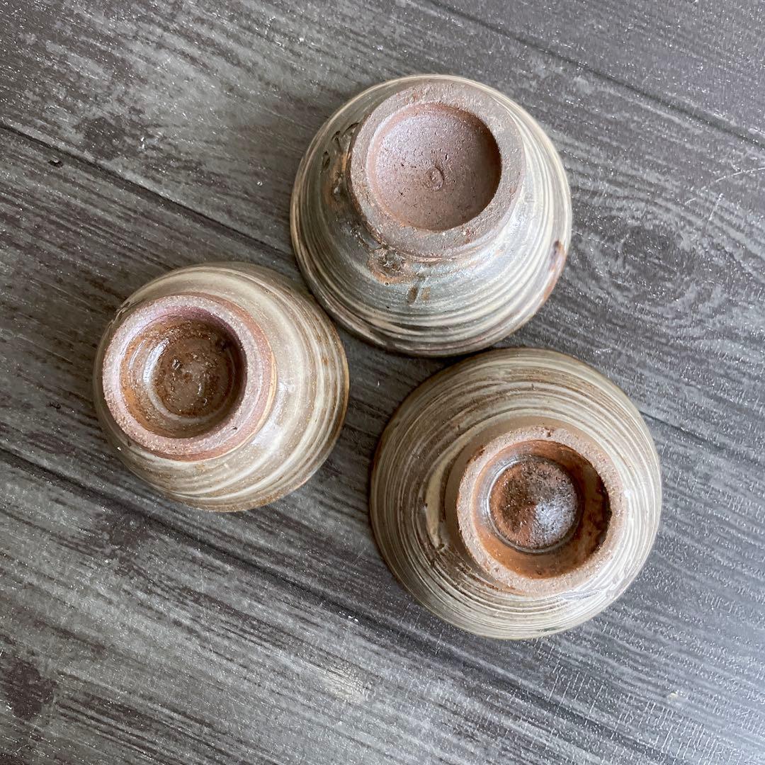 金城次郎 魚文 ぐい呑 3点 壺屋焼 沖縄 やちむん まとめ売り