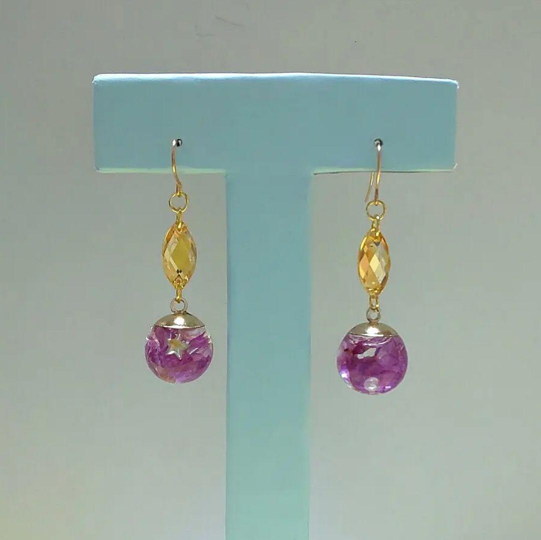 【340】ガラスドームのピアス／イヤリング