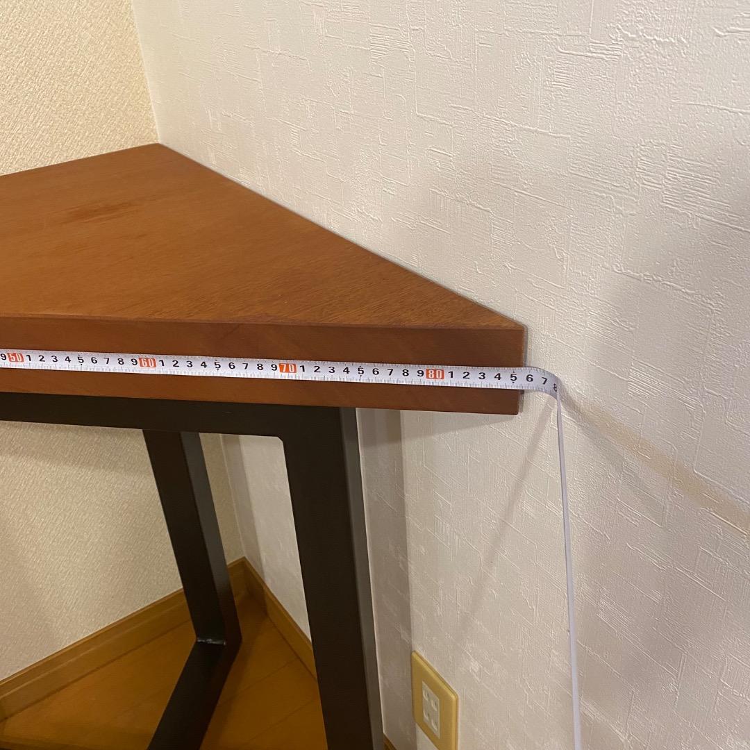 コーナーテーブル　マホガニー　一枚板　サイドテーブル