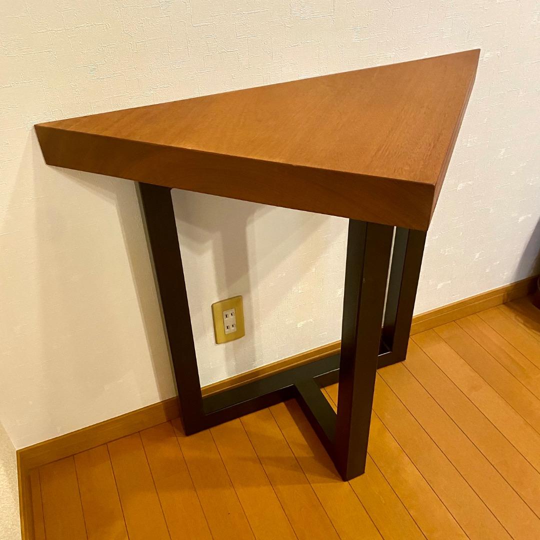 コーナーテーブル　マホガニー　一枚板　サイドテーブル