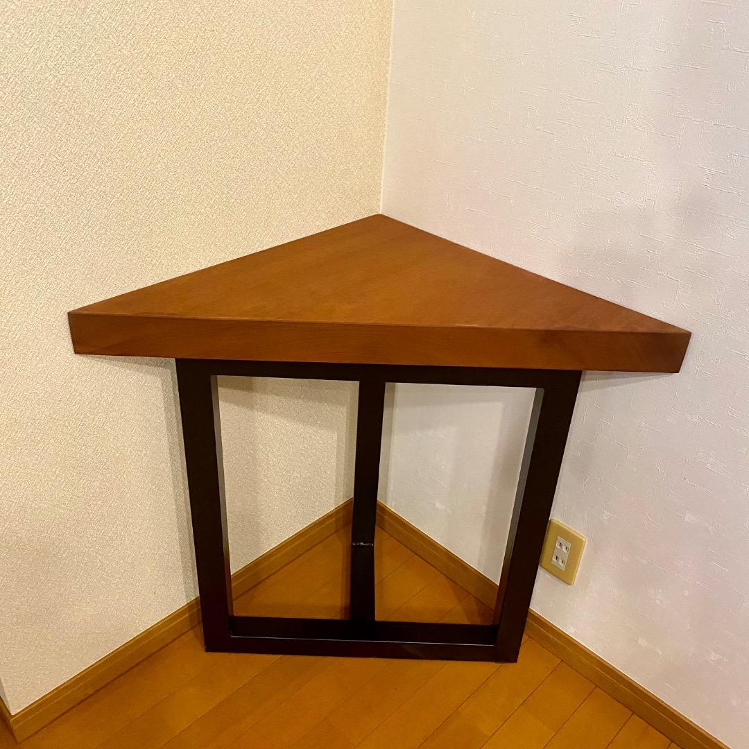 コーナーテーブル　マホガニー　一枚板　サイドテーブル
