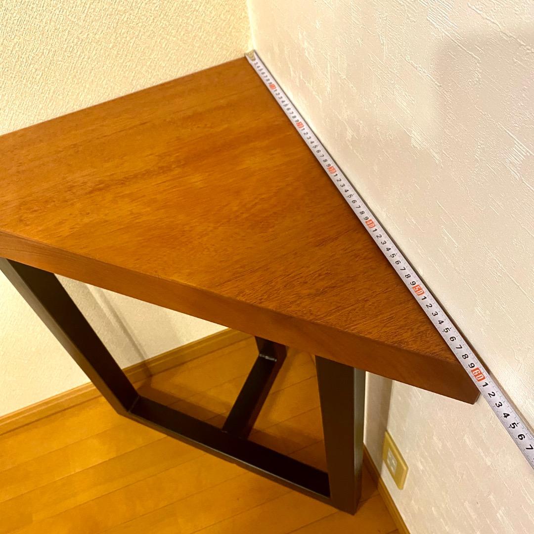 コーナーテーブル　マホガニー　一枚板　サイドテーブル