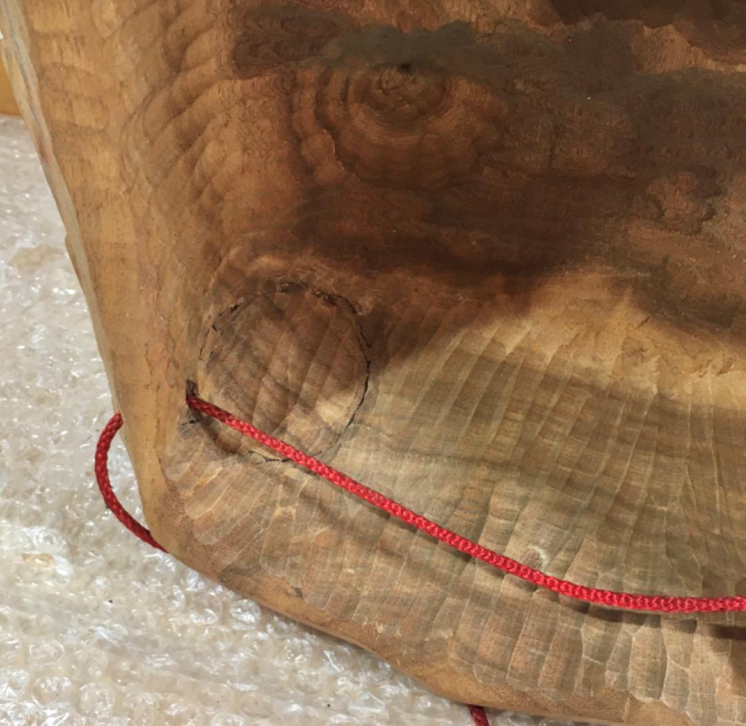 ○【世界的名工】前島秀章 酔鬼 幅34.5cm 面 木彫