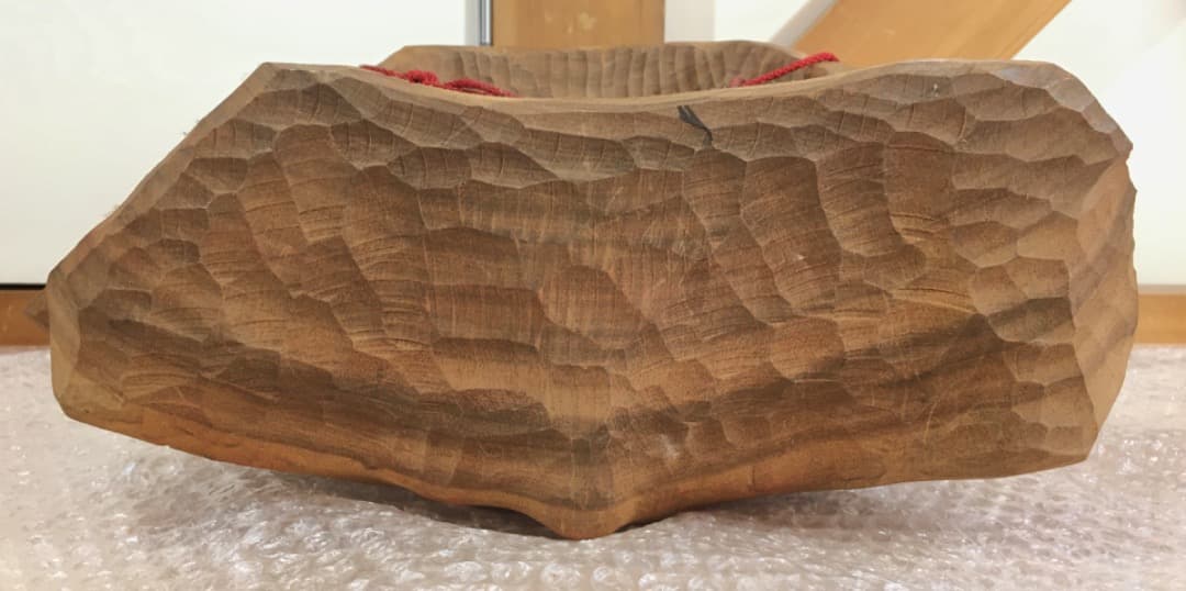 ○【世界的名工】前島秀章 酔鬼 幅34.5cm 面 木彫