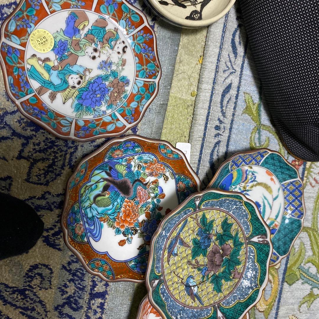 和風デザイン 陶器皿 8枚セット九谷焼き小皿