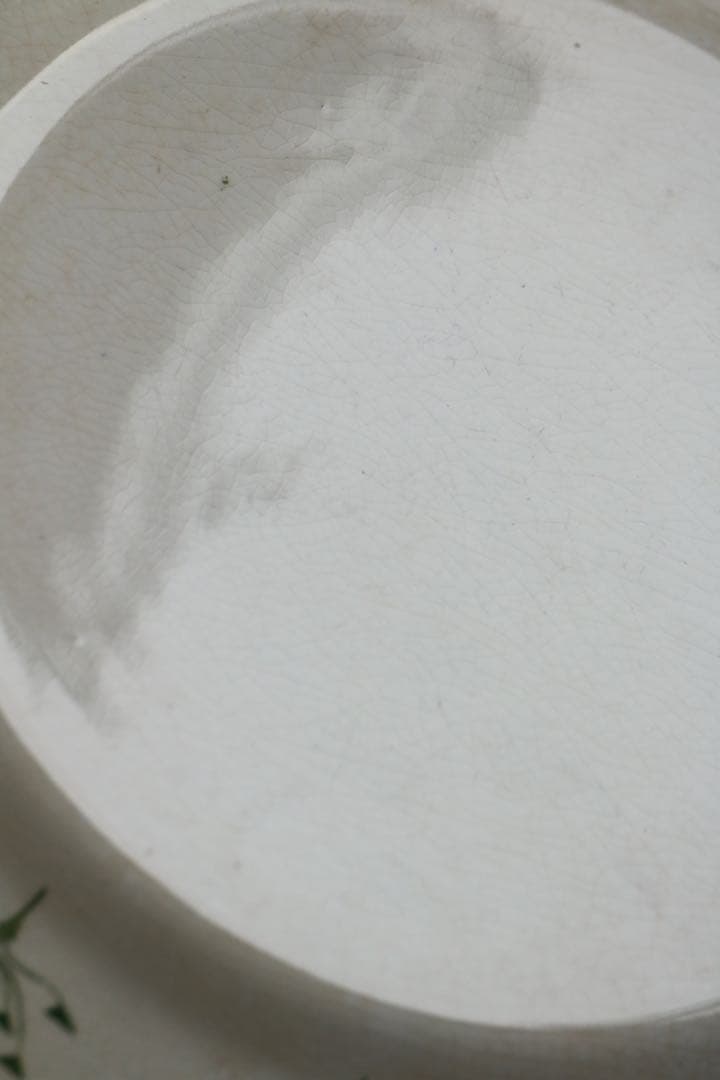 フランス　アンティーク　グリーン　ダミエ　creil montereau