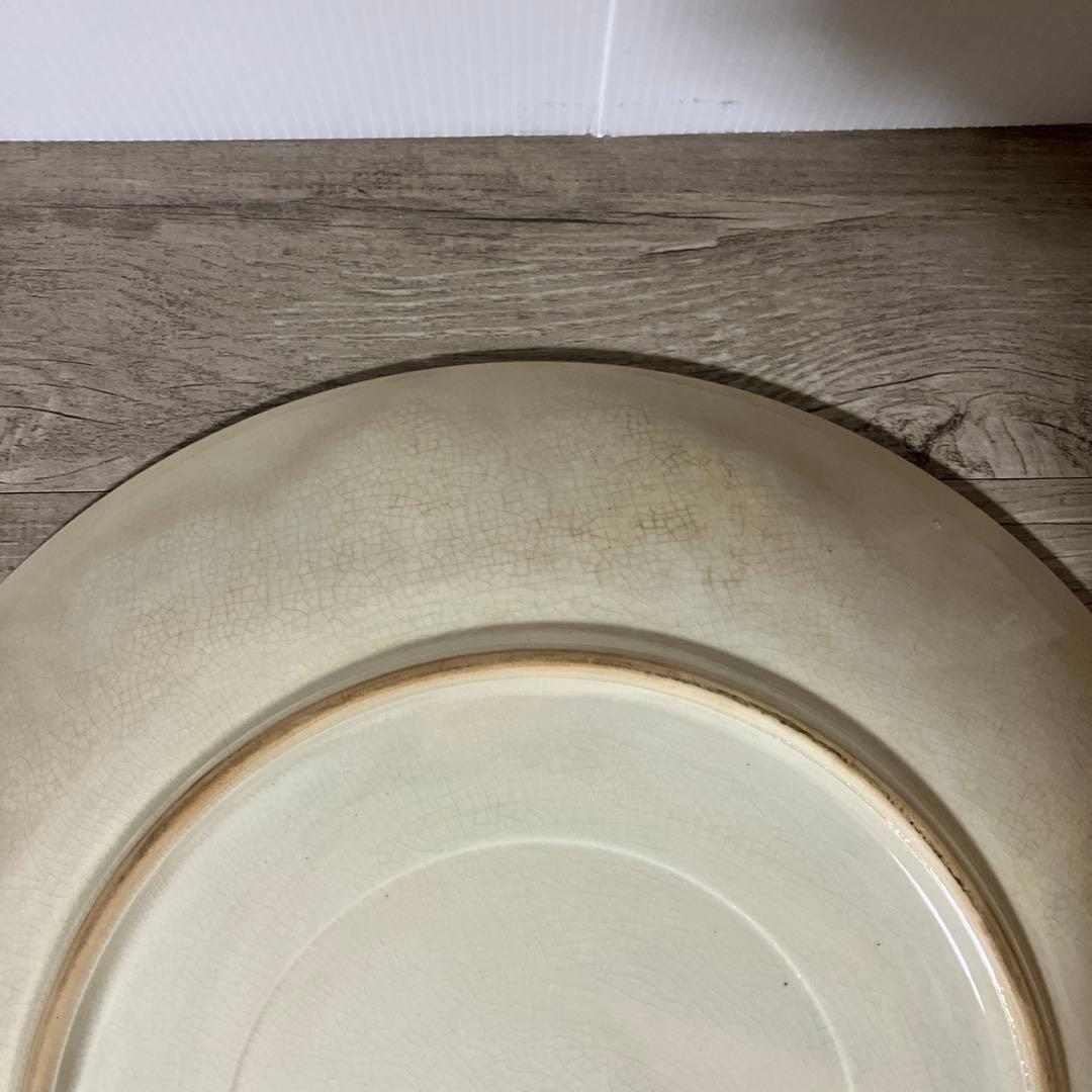 べ【縁起物】大皿 染付 熨斗文様 束ね熨斗 菊 松竹梅 和食器 飾り皿骨董訳あり