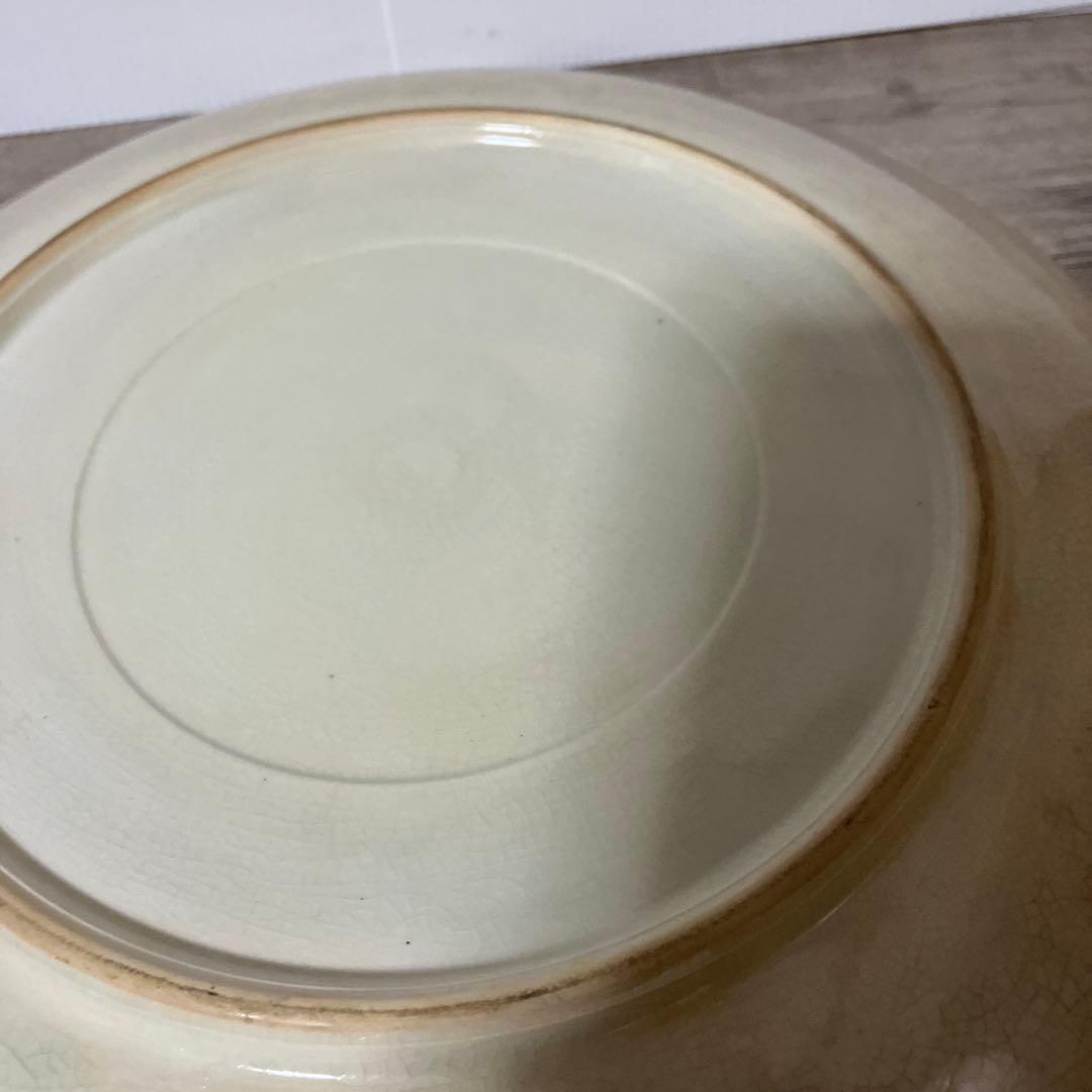 べ【縁起物】大皿 染付 熨斗文様 束ね熨斗 菊 松竹梅 和食器 飾り皿骨董訳あり