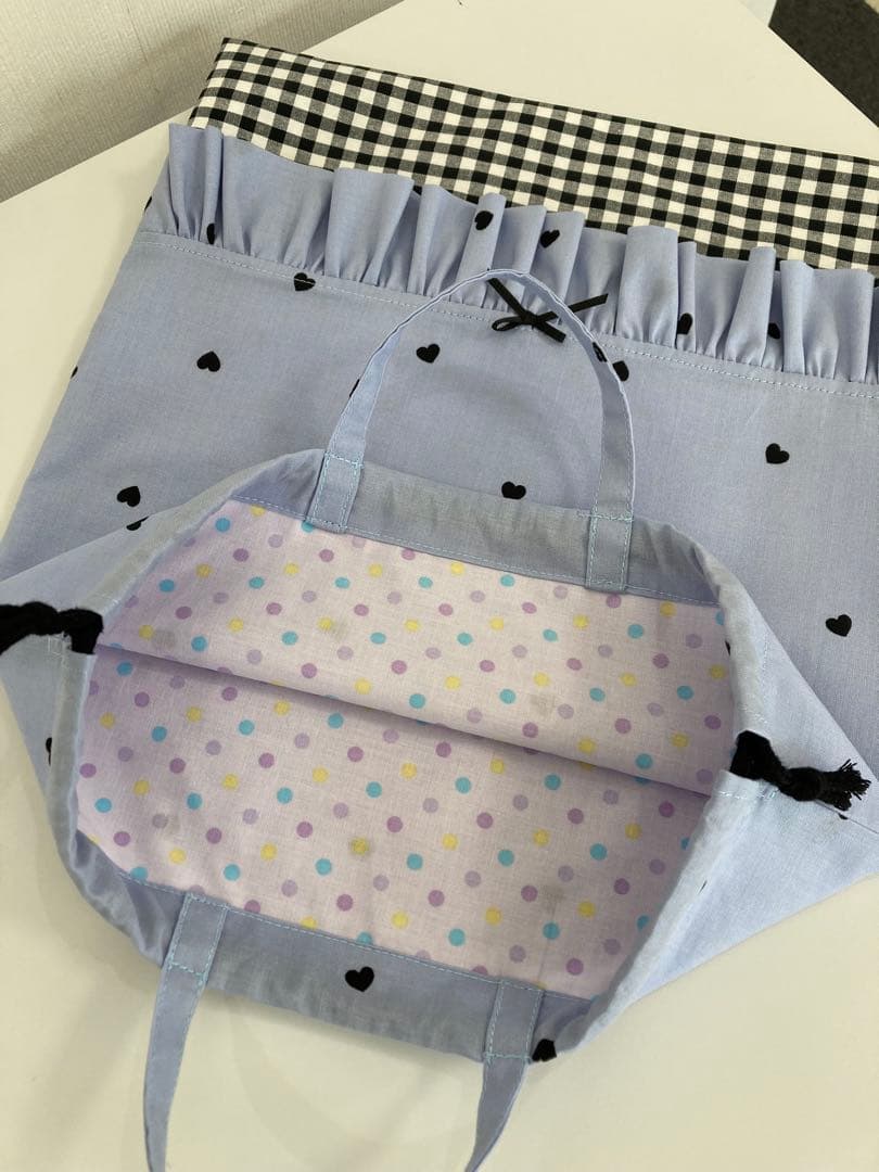 入園・入学セット★ハンドメイド（ハートブルー）