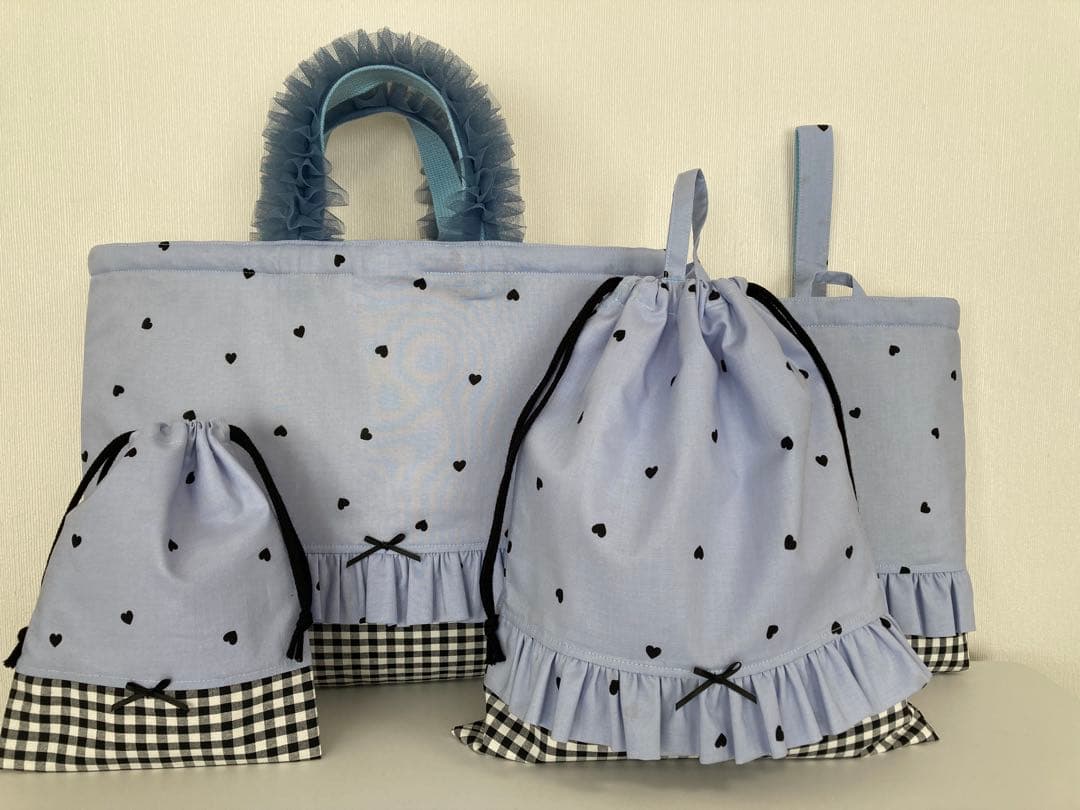 入園・入学セット★ハンドメイド（ハートブルー）