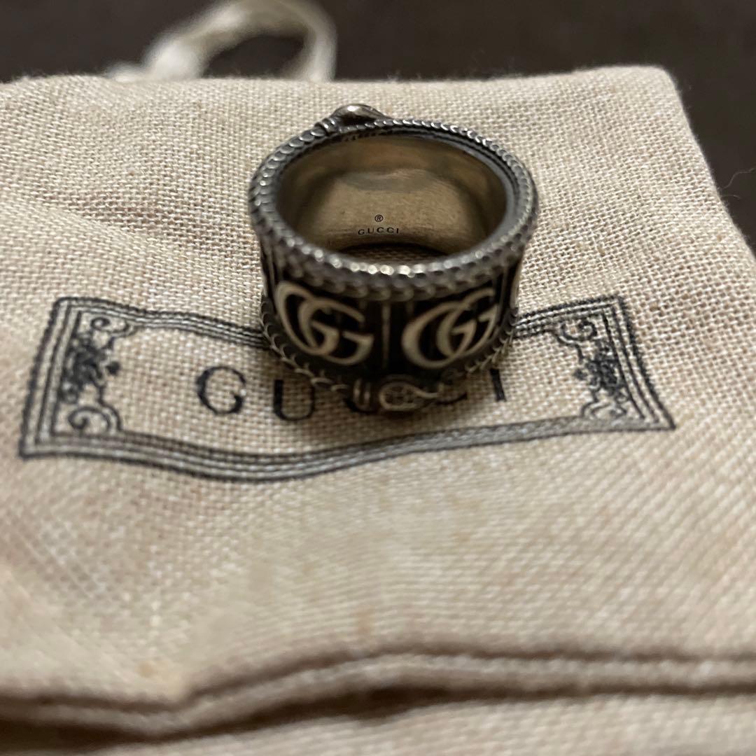 【廃盤品】16号 GUCCI シルバー925 ウロボロス GG ガーデン