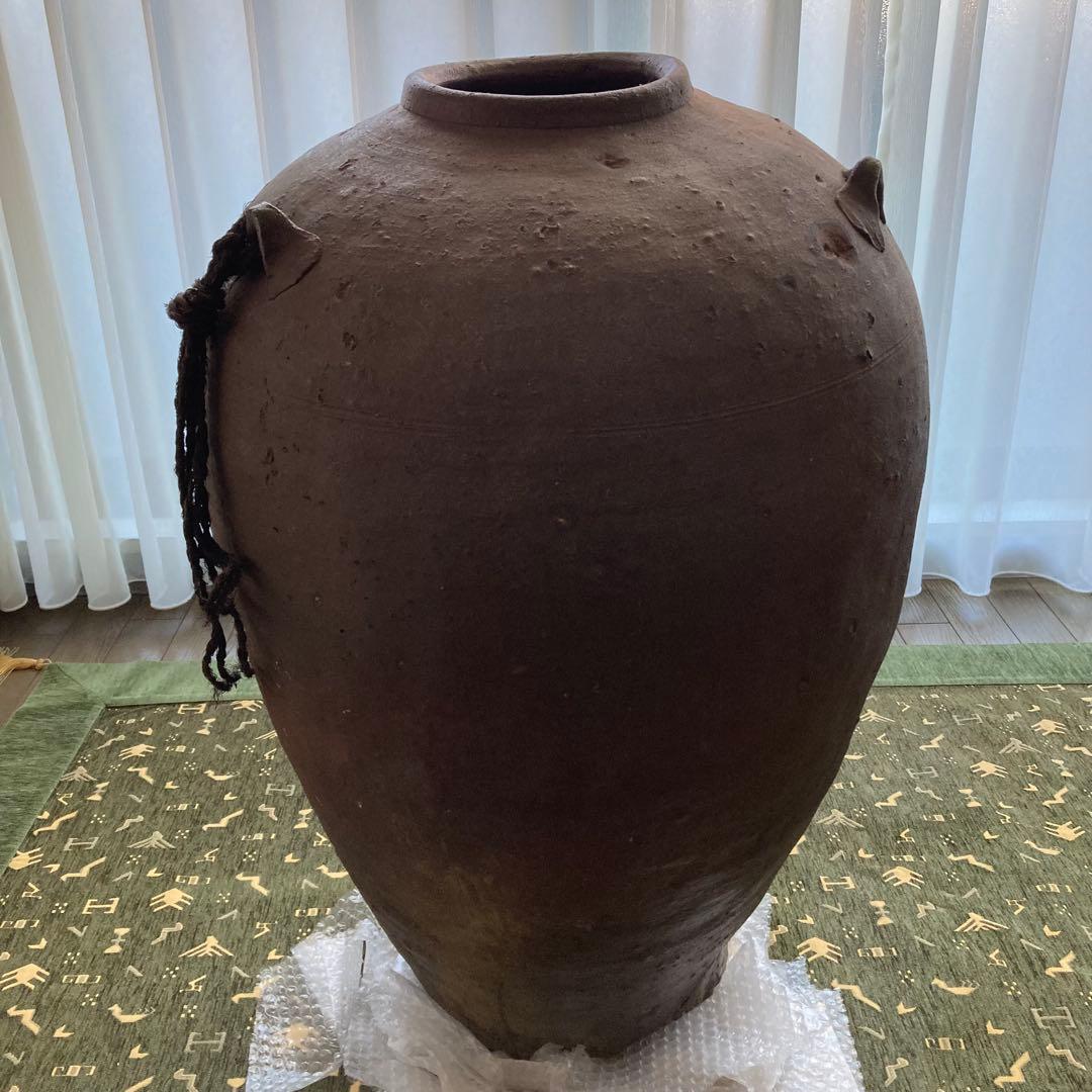 古備前　三耳大壺　陶器　室町時代