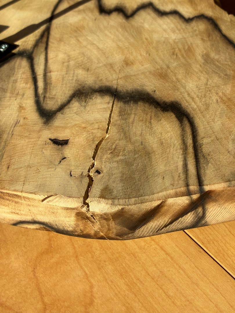 【希少銘木】国産黒柿の無垢一枚板サイドテーブル　一点もの