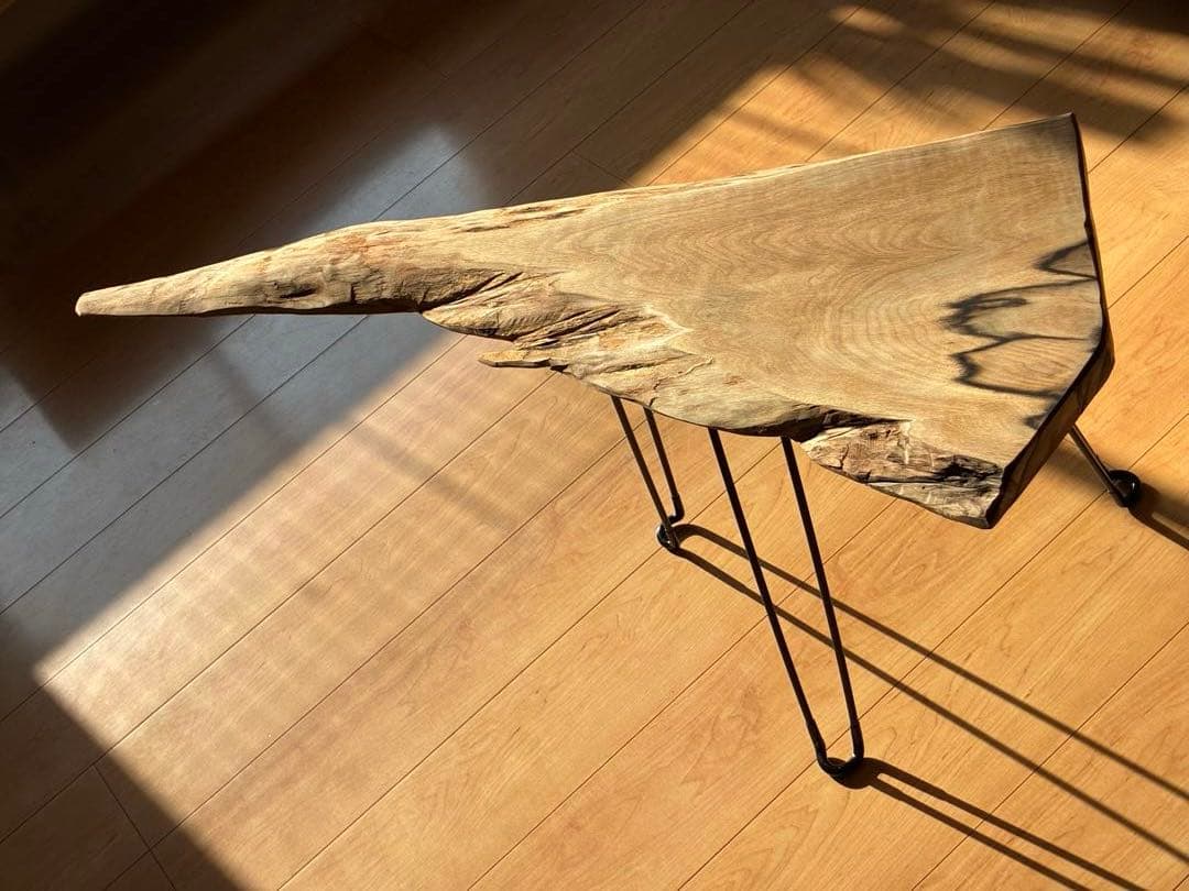 【希少銘木】国産黒柿の無垢一枚板サイドテーブル　一点もの