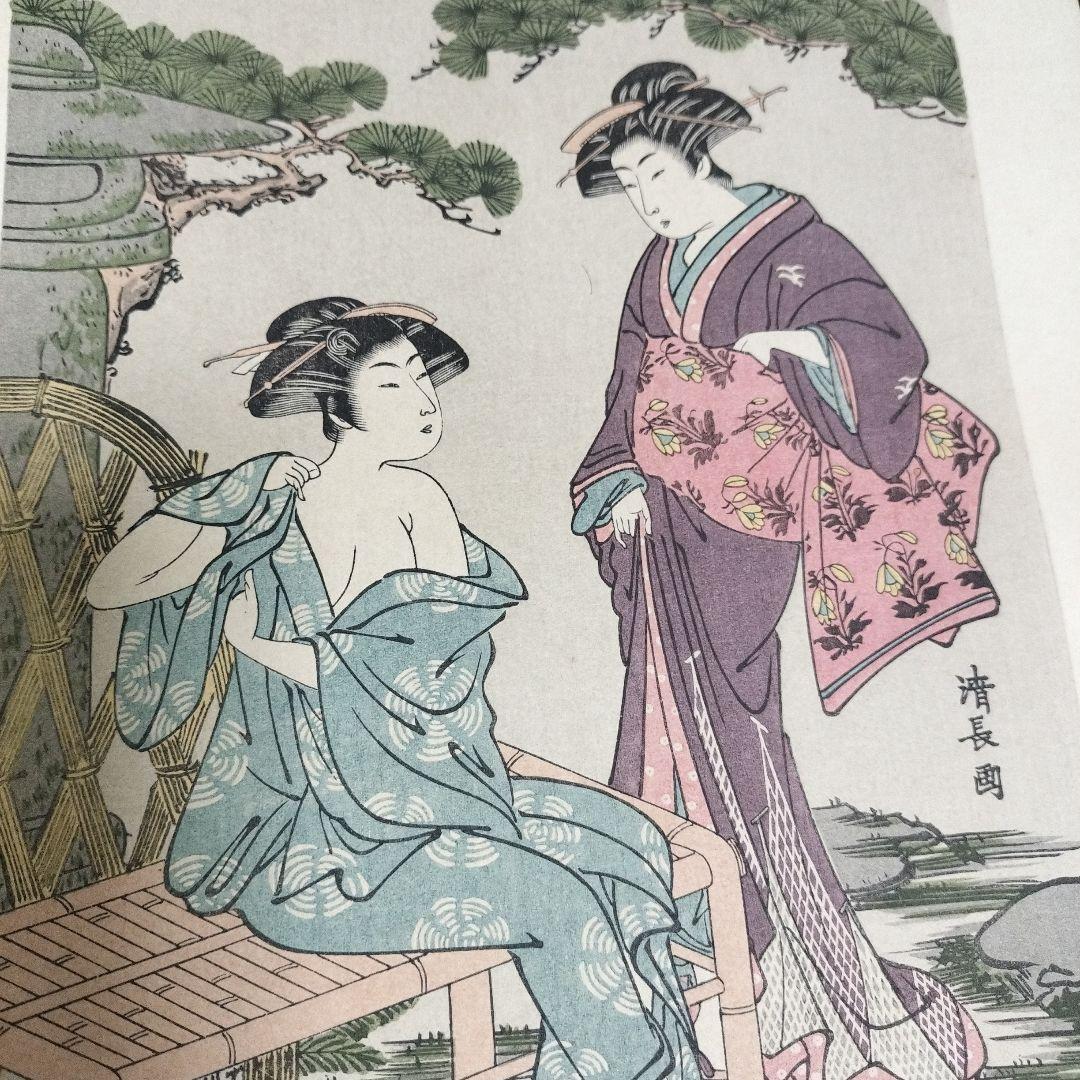 浮世絵 鳥居清長 版画 骨董 アンティーク