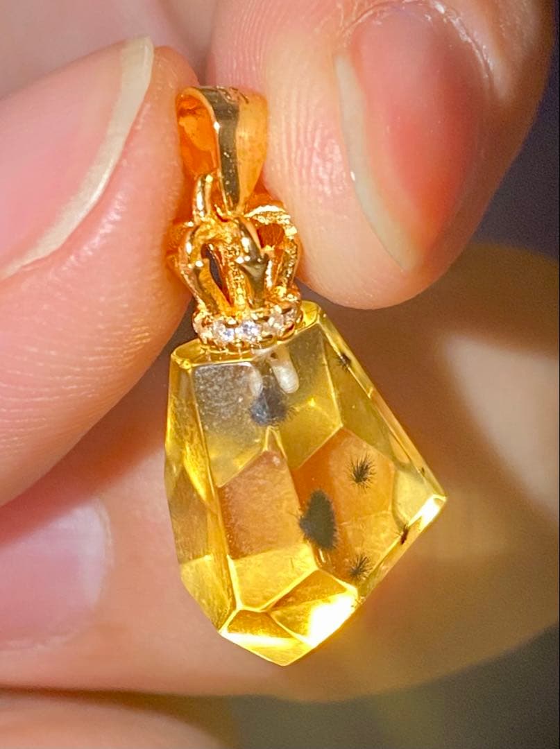 【新入荷‼︎高品質】ロマネサイトインシトリン　ペンダントトップS925 天然石