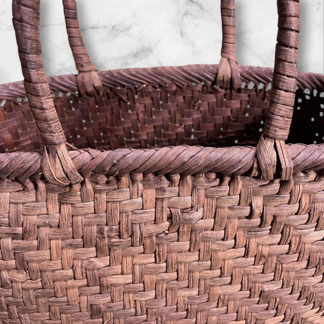 山葡萄 かごバッグ 手作り 籠 編み込み 網代編み