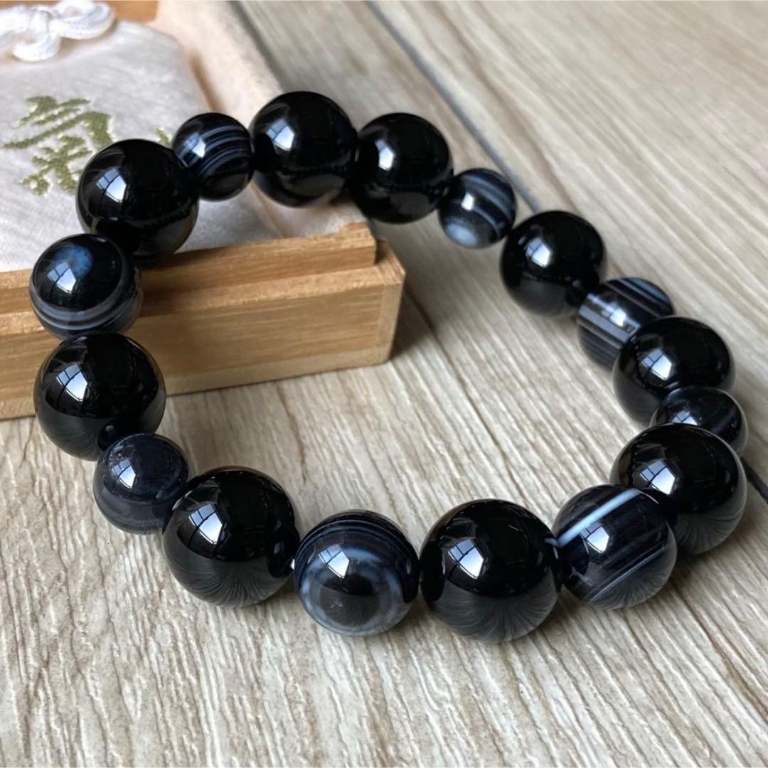 天の眼を持つ最強のお守り/モリオン・アイアゲート/パワーストーンブレスレット