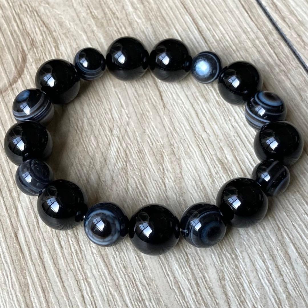 天の眼を持つ最強のお守り/モリオン・アイアゲート/パワーストーンブレスレット