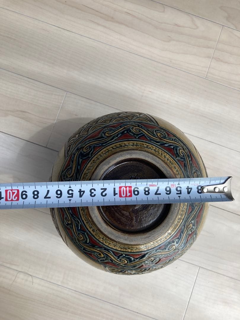 【希少】壺屋焼 やちむん 魚紋 飾り壺