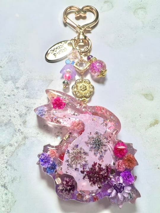 【No.136】シャカシャカキーホルダー 和柄 桜 うさぎ