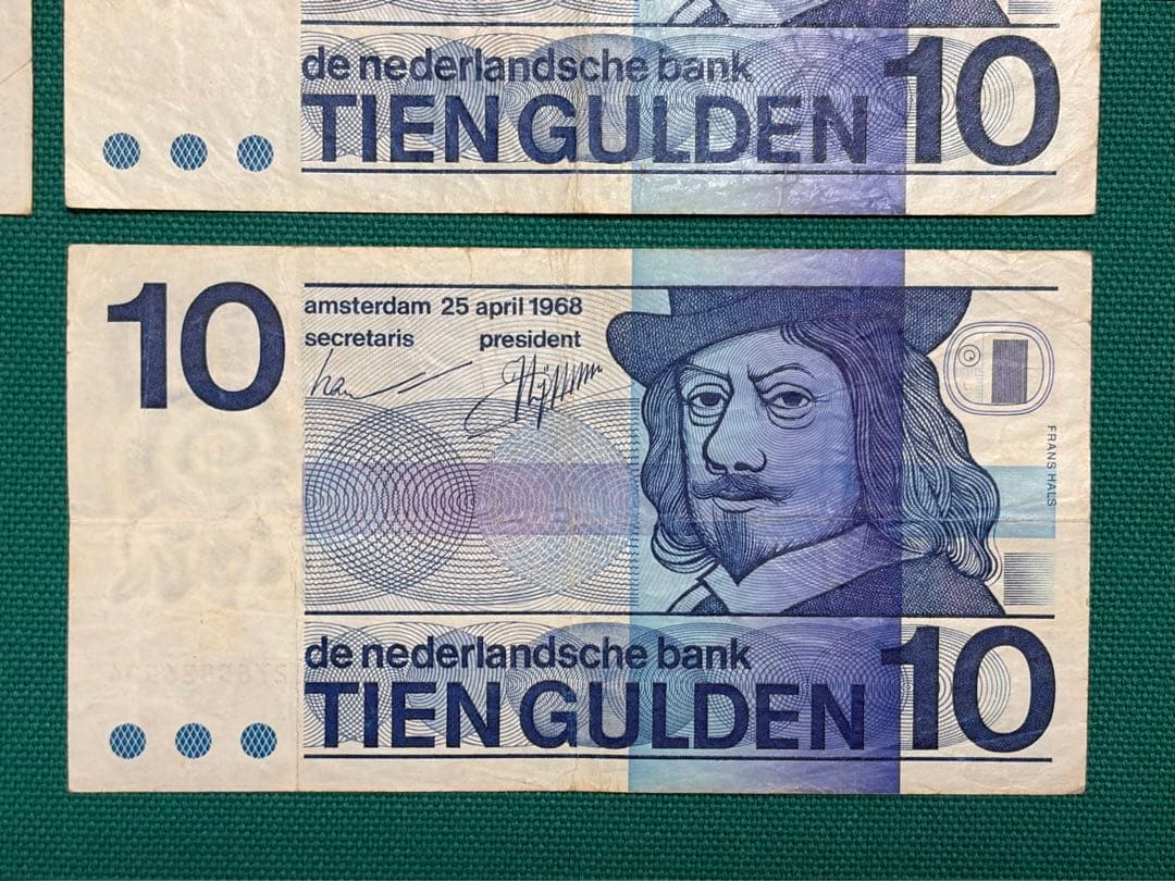 世界の紙幣　旧紙幣　オランダ旧紙幣　100 25 10ギルだー　5枚セット