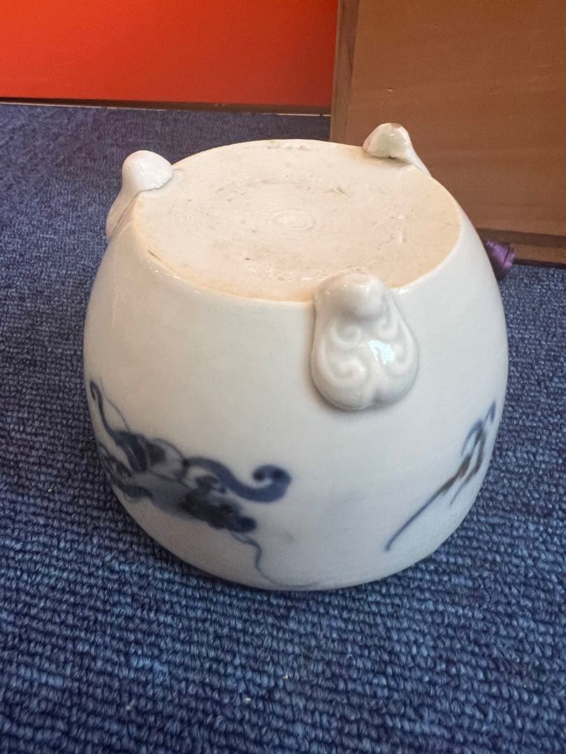 1138  中国　骨董　龍文香炉　時代物