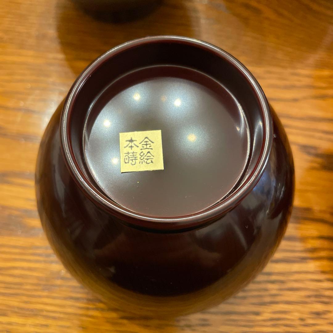 本金蒔絵　蓋付き　小汁椀　小吸物椀　５つ揃え